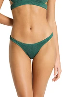 BOUND by Bond-Eye Vista Shimmer Bikini Bottoms in Bottle Green Lurex at Nordstrom