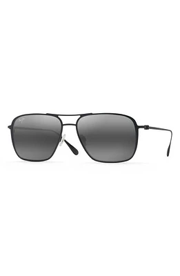 Maui Jim Beaches 57mm Polarized Aviator Sunglasses in Matte Black at Nordstrom