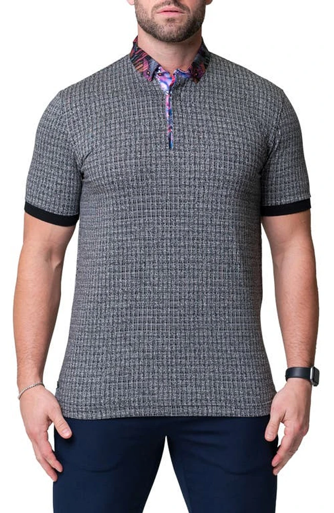 Maceoo Mozartmaki Grey Short Sleeve Cotton Polo at Nordstrom, Size 6