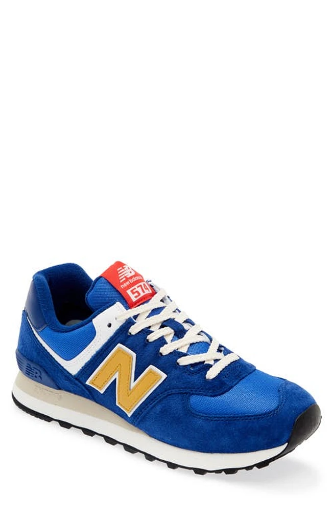 New Balance Gender Inclusive 574 Sneaker Navy/Gold at Nordstrom, Women's