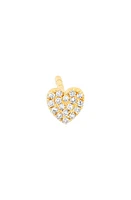 EF Collection Baby Diamond Heart Stud Earring in Yellow Gold/Diamond at Nordstrom