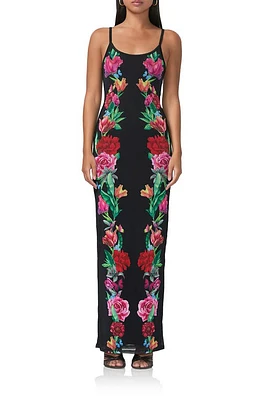 AFRM Ashlyn Printed Mesh Maxi Slipdress at Nordstrom,