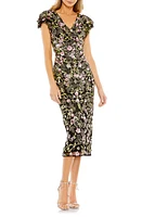 Mac Duggal Beaded Floral Sheath Dress Multi at Nordstrom,