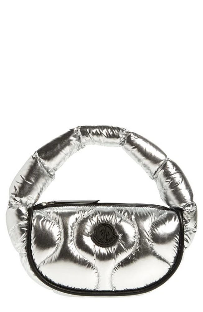 Moncler Delilah Metallic Nylon Hobo Bag in Metallic Silver at Nordstrom