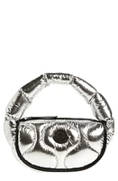 Moncler Delilah Metallic Nylon Hobo Bag in Metallic Silver at Nordstrom