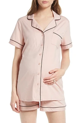 Angel Maternity Maternity/Nursing Short Pajamas Pink at Nordstrom,