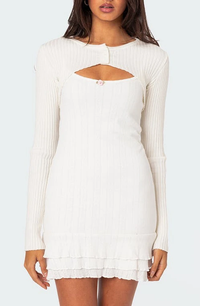 EDIKTED Octavia Shrug Sweater White at Nordstrom,