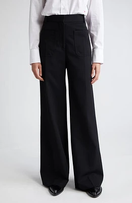 Victoria Beckham Alina Wide Leg Ponte Knit Trousers Black at Nordstrom, Us