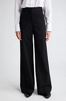 Victoria Beckham Alina Wide Leg Ponte Knit Trousers Black at Nordstrom, Us