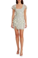 Dress the Population Jillian Sequin Minidress Mint Multi at Nordstrom,