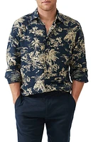 Rodd & Gunn Livingstone Original Fit Tropical Print Linen Button-Up Shirt Midnight Sand at Nordstrom,