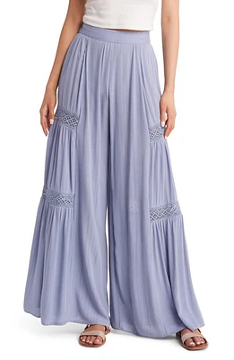 Rip Curl Alira Lace Inset Wide Leg Pants in Blue at Nordstrom, Size Small