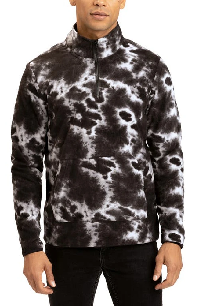 Threads 4 Thought Pershing Atomic Tie Dye Half Zip Pullover Black Multi at Nordstrom,