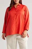 Eileen Fisher Classic Organic Linen Button-Up Shirt at Nordstrom,