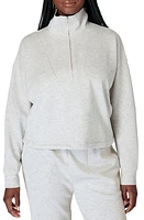 Sweaty Betty Sand Wash Half Zip Sweatshirt Ice Grey Marl at Nordstrom,