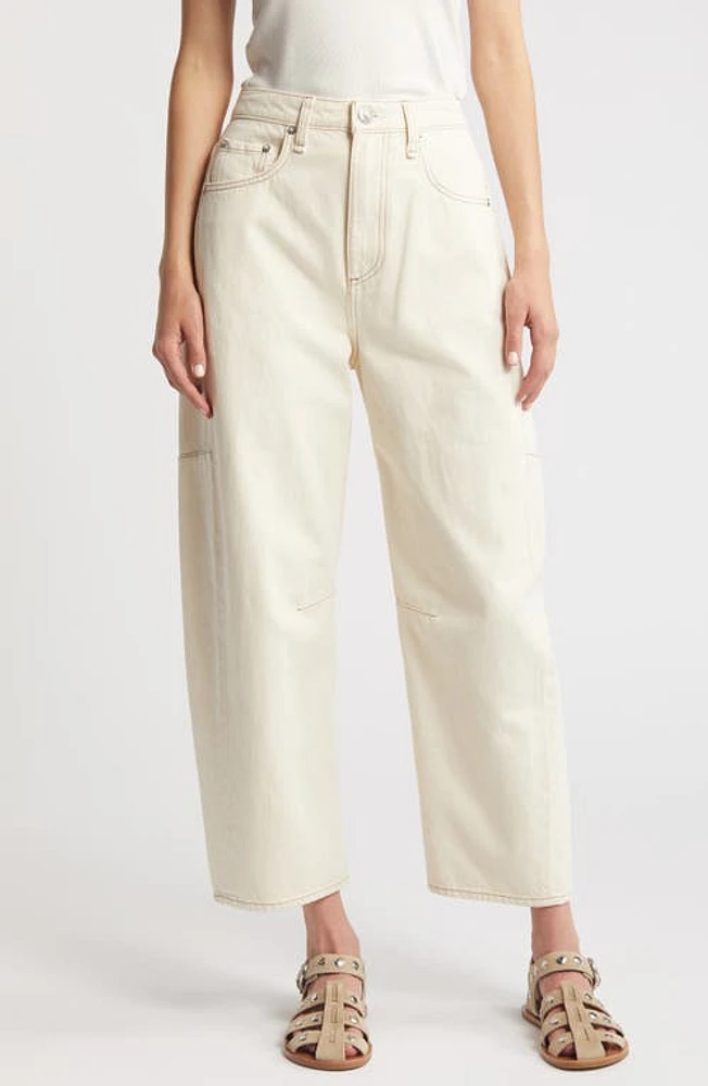 rag & bone Charlie Organic Cotton Barrel Jeans Ecru at Nordstrom,