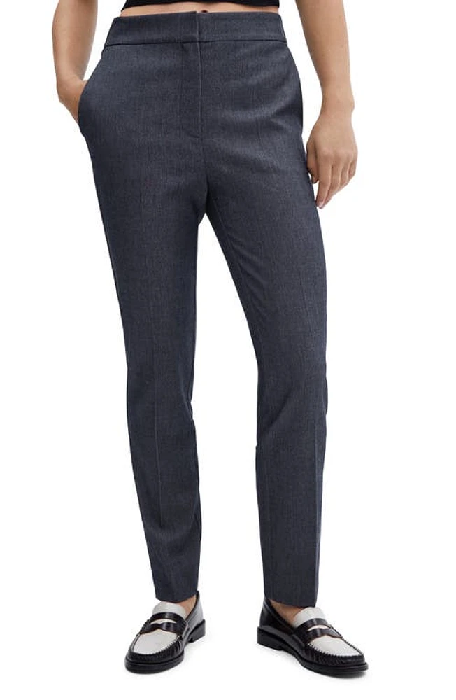 MANGO High Waist Skinny Pants Indigo Blue at Nordstrom,