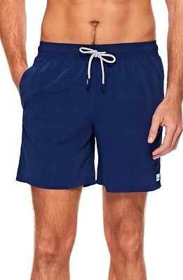 Tom & Teddy Solid Swim Trunks Midnight Blue at Nordstrom,