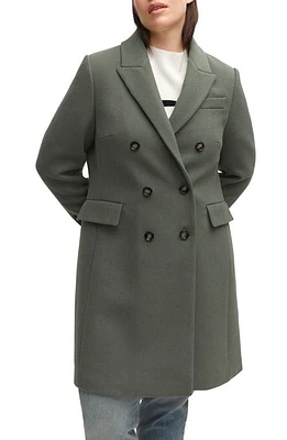 MANGO Double Breasted Coat Khaki at Nordstrom,