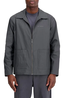 New Balance Athletics Linear Woven Track Jacket Blacktop at Nordstrom,