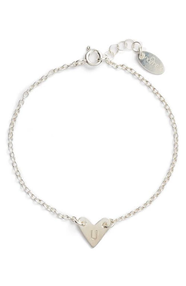 Nashelle Initial Heart Bracelet in Silver-U at Nordstrom