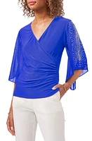 Chaus Embellished Split Sleeve Surplice Blouse at Nordstrom,