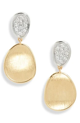 Marco Bicego Lunaria Pavé Diamond Disc Drop Earrings in Yellow/White Gold at Nordstrom