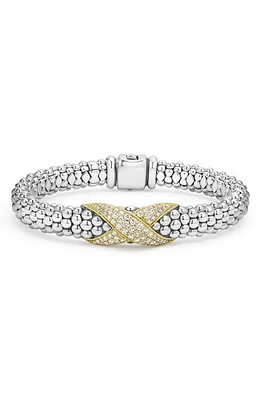 LAGOS Embrace Pavé Diamond Center X Bracelet in Silver at Nordstrom