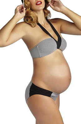 Pez D'Or Maternity Two Piece Halter Bikini Swimsuit Black at Nordstrom,