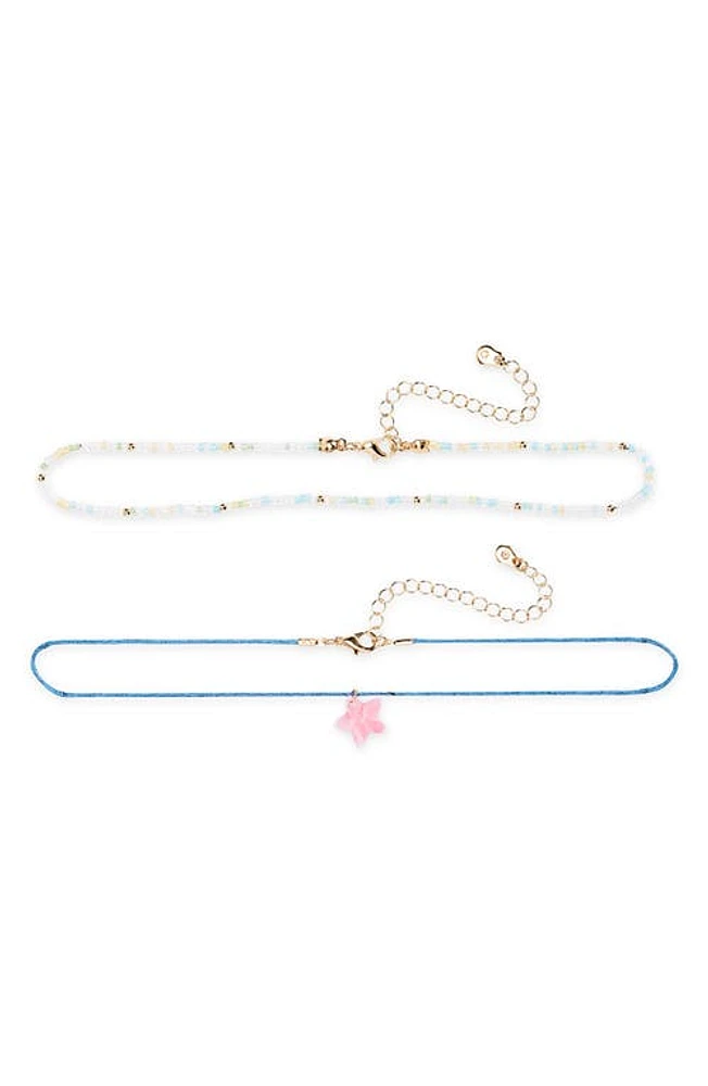 BP. Set of 2 Assorted Chokers in Gold/blue/pink at Nordstrom