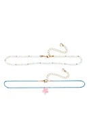 BP. Set of 2 Assorted Chokers in Gold/blue/pink at Nordstrom