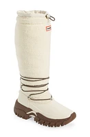 Hunter Wanderer Fleece Waterproof Tall Boot White Willow/Brown Bolt at Nordstrom,