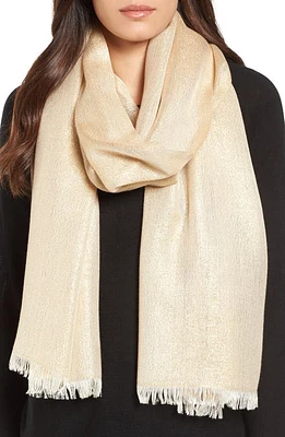 Nordstrom Metallic Lightweight Wrap in Gold at Nordstrom