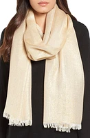 Nordstrom Metallic Lightweight Wrap in Gold at Nordstrom