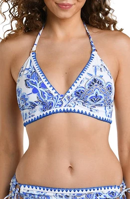 La Blanca Beyond Soft Halter Bikini Top Blue at Nordstrom,