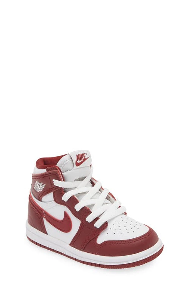 Kids' Air Jordan 1 Retro High Top Sneaker White/Team Red at Nordstrom, M