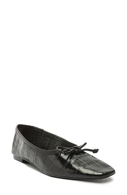 Schutz Arissa Croc Embossed Ballet Flat Black at Nordstrom,