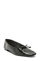 Schutz Arissa Croc Embossed Ballet Flat Black at Nordstrom,