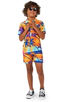 OppoSuits Kids' Palm Power Camp Shirt & Shorts Set Orange Multi at Nordstrom,