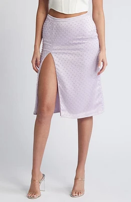 Mistress Rocks Beaded Mesh Midi Skirt Foggy Lavender at Nordstrom,