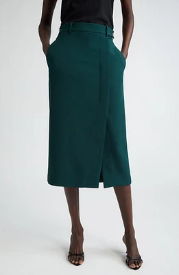 St. John Collection Stretch Cady Midi Skirt Spruce at Nordstrom,