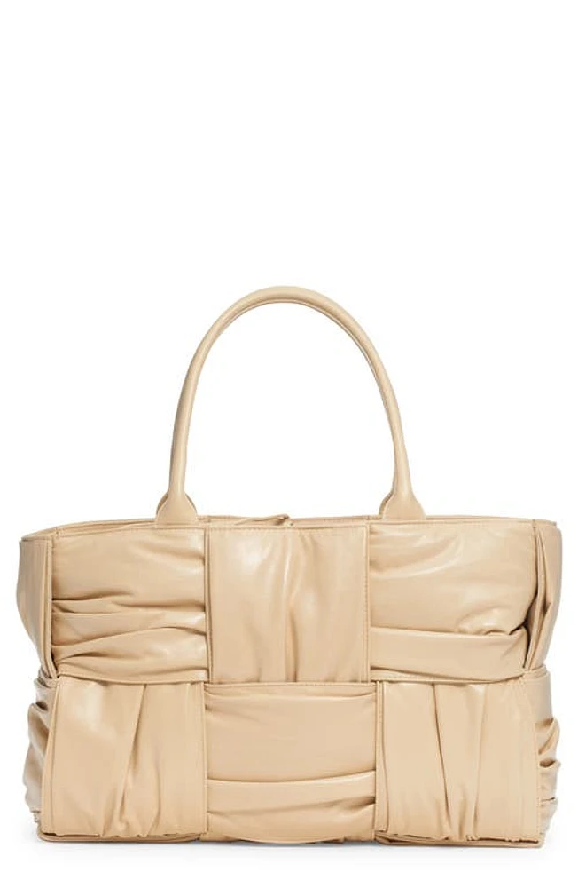 Bottega Veneta Arco Intrecciato Leather Tote in 9796 Porridge-M Brass at Nordstrom