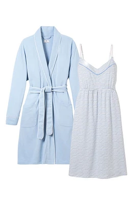 Petite Plume The Essential Maternity Nightgown & Robe Set in Periwinkle at Nordstrom, Size X-Large