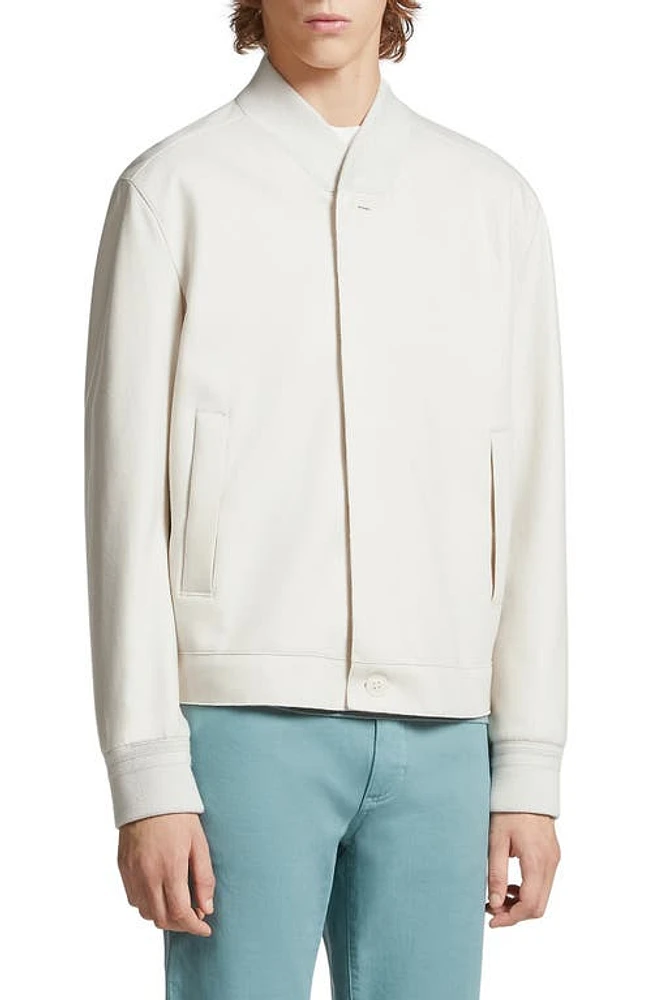 ZEGNA Oasi Elements Cashmere Bomber Jacket in White at Nordstrom, Size 42 Us