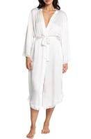 Papinelle Camille Lace Trim Silk Robe Ivory at Nordstrom,