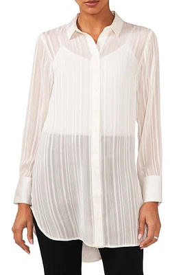 halogen(r) Variegated Tonal Stripe Button-Up Tunic Shirt at Nordstrom,