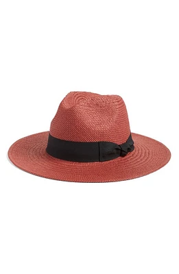 Nordstrom Paper Straw Panama Hat in Rust Combo at Nordstrom