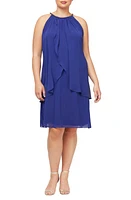 SL FASHIONS Split Front Chiffon Beaded Dress at Nordstrom,