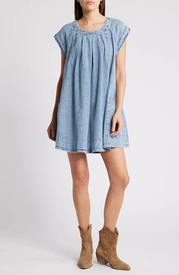 Free People Marcel Pleated Denim Minidress Lakeside at Nordstrom,