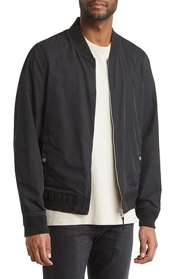 AllSaints Bassett Reversible Bomber Jacket Black/Ash Khaki Brown at Nordstrom,